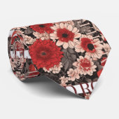 Rote Rose White Rose Krawatte (Gerollt)