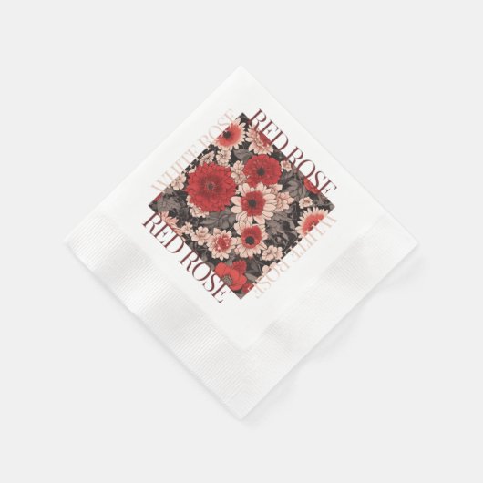 Rote Rose White Rose Serviette (Ecke)