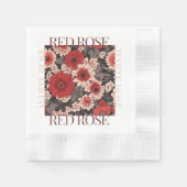 Rote Rose White Rose Serviette (Vorderseite)