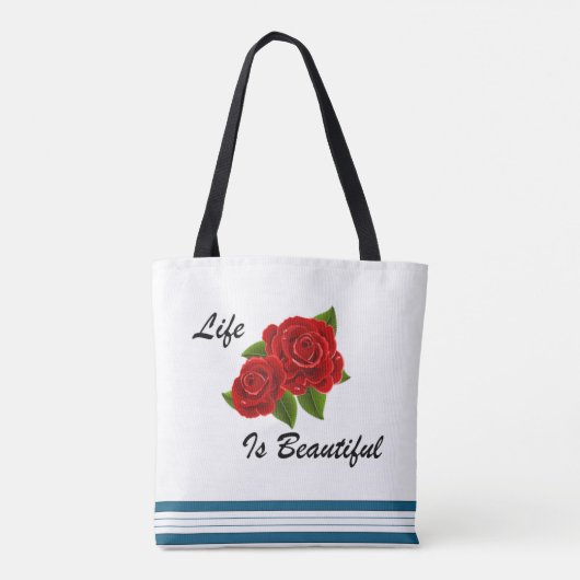 Rote Rose White Tasche (Rückseite)