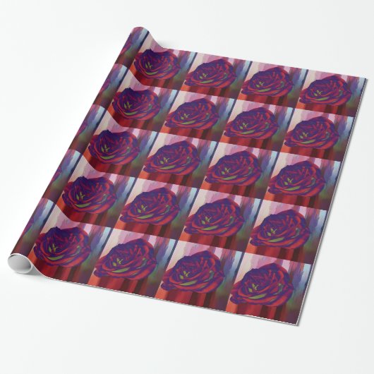 Rote Rose Wrapping Paper Geschenkpapier (Ungerollt)