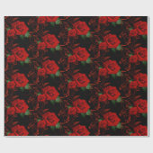 Rote Rose Wrapping Paper Geschenkpapier (Flach)