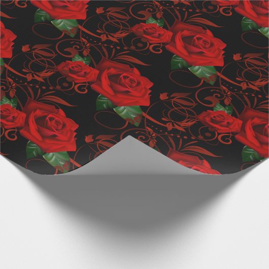 Rote Rose Wrapping Paper Geschenkpapier (Ecke)