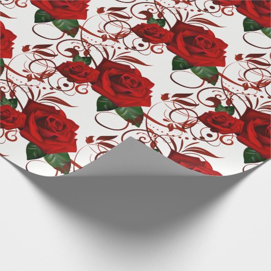 Rote Rose Wrapping Paper Geschenkpapier (Ecke)