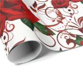 Rote Rose Wrapping Paper Geschenkpapier (Rolleneckpunkt)