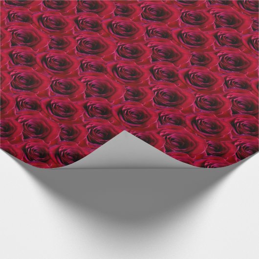 Rote Rose Wrapping Paper Romantische Rose Geschenkpapier (Ecke)