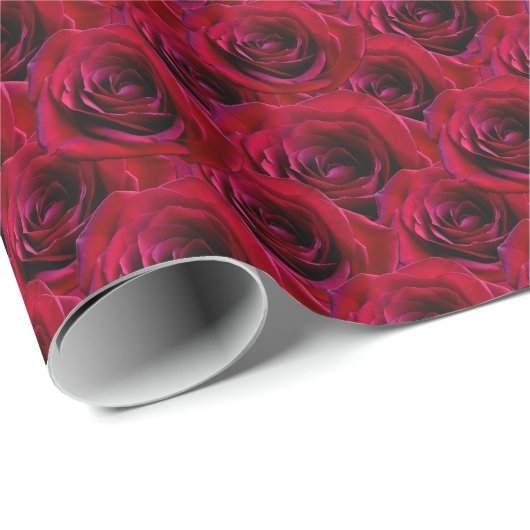 Rote Rose Wrapping Paper Romantische Rose Geschenkpapier (Rolleneckpunkt)