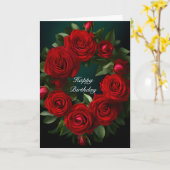 Rote Rose Wreath Birthday Karte (Gelbe Blume)
