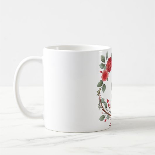 Rote Rose Wreath Kaffeetasse (Links)