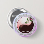 Rote Rose Yin Yang Anstecknadel (Vorne & Hinten)