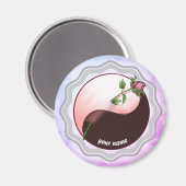 Rote Rose Yin Yang Magnet (Vorderseite/Rückseite)