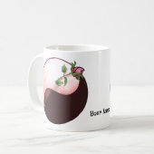 Rote Rose Yin-Yang-Tasse Kaffeetasse (Vorderseite Links)