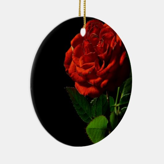 Rote Rose zu Schwarzer Flora Keramikornament (Rechts)