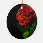 Rote Rose zu Schwarzer Flora Keramikornament (Links)