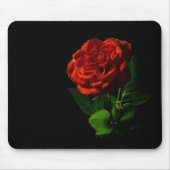 Rote Rose zu Schwarzer Flora Mousepad (Vorne)