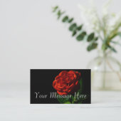 Rote Rose zu Schwarzer Flora Visitenkarte (Stehend Vorderseite)