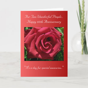 rote Rose zum 60. Hochzeitstag Karte