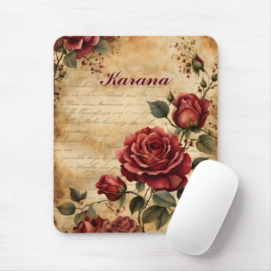 Rote Rose zum Altbau Mousepad (Mit Mouse)