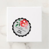 Rote Rose zum Gingham-Brautparty Geschenkanhänger (Beispiel)