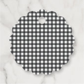 Rote Rose zum Gingham-Brautparty Geschenkanhänger (Rückseite)