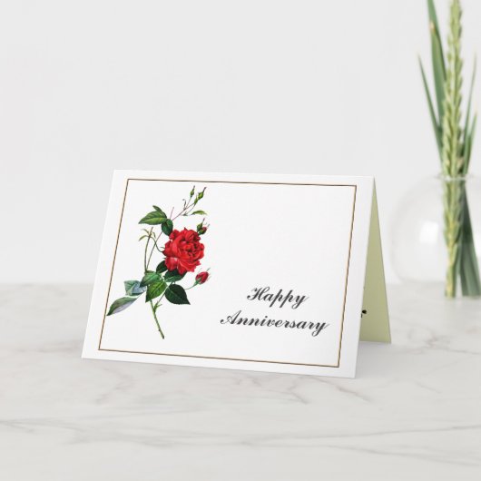 Rote Rose zum glücklichen Jahrestag, Pierre Joseph Karte (Vorderseite)