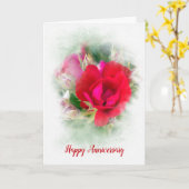 Rote Rose zum Jahrestag Karte (Gelbe Blume)