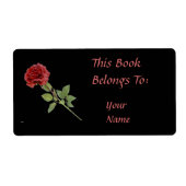 Rote Rose zum Schwarzen Buchzeichen (Vorne)