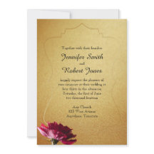 Rote Rose zur Einladung von Goldhochzeiten