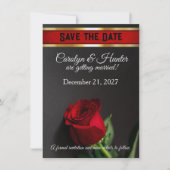 Rote Rose zur Schwarzen Hochzeit Save The Date (Vorderseite)