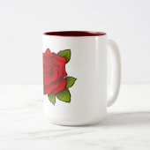 Rote Rose Zweifarbige Tasse (VorderseiteRechts)