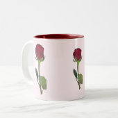 Rote Rose Zweifarbige Tasse (Vorderseite Links)