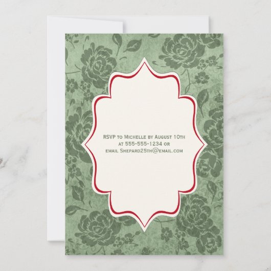 Rote Rosen 25. Hochzeitstag Einladung (Rückseite)