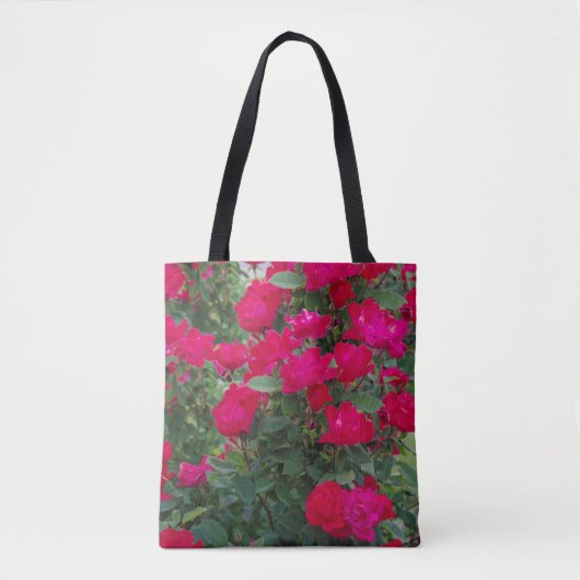 Rote Rosen (2) über den gesamten Totbeutel Tasche (Vorderseite)