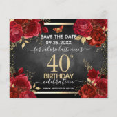 Rote Rosen 40. Geburtstag Save the Date Haushalt (Vorderseite)
