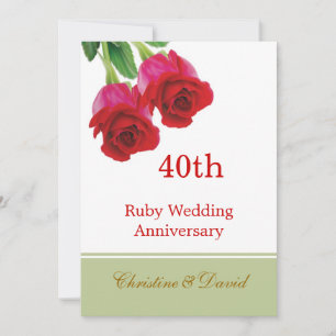 Rote Rosen 40. Rubinhochzeit Einladung