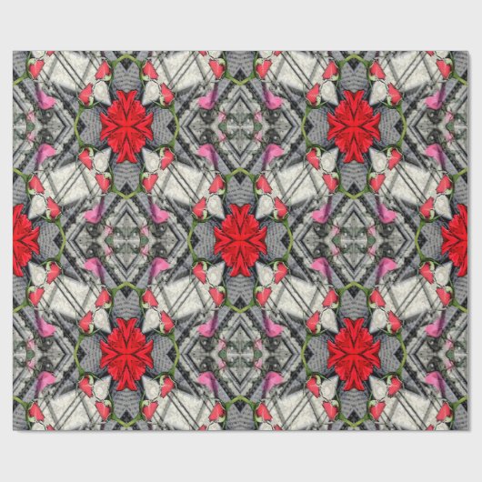 Rote Rosen 4 U.. Geschenkpapier (Flach)