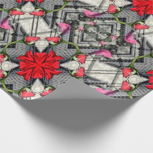 Rote Rosen 4 U.. Geschenkpapier (Ecke)