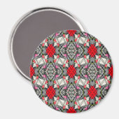 Rote Rosen 4 U.. Magnet (Vorderseite/Rückseite)
