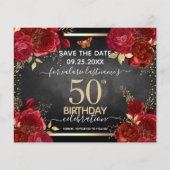 Rote Rosen 50. Geburtstag Save the Date Haushalt (Vorderseite)