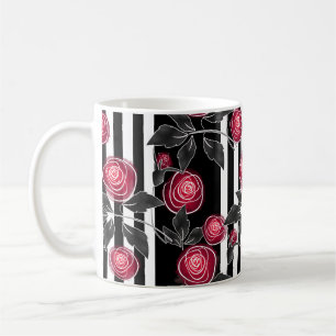 Rote Rosen, abstrakte Blumen, Blumen, florales Mus Kaffeetasse
