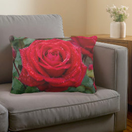 Rote Rosen-Akzentschoner Dekokissen
