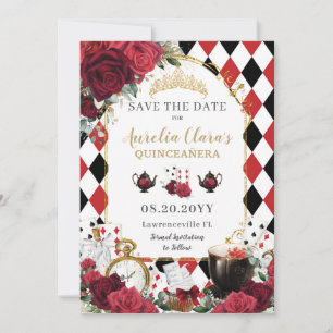 Rote Rosen Alice im Wunderland Quinceañera Save The Date