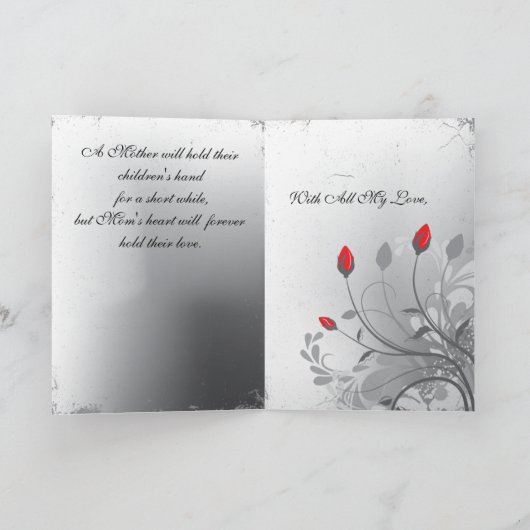 Rote Rosen am Muttertag Karte (Innenseite)