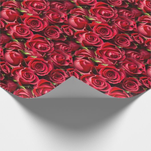 Rote Rosen am Valentinstag Geschenkpapier (Ecke)