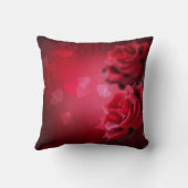 Rote Rosen Anfahrt Schlafzimmer oder Wohnzimmer Ki Kissen (Rückseite)