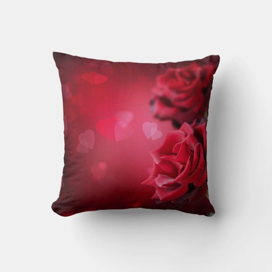 Rote Rosen Anfahrt Schlafzimmer oder Wohnzimmer Ki Kissen (Vorderseite)