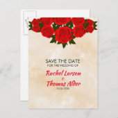 Rote Rosen Ankündigungspostkarte (Vorne/Hinten)