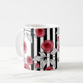 Rote Rosen, Aquarellfarben-Rose Kaffeetasse (Vorderseite Links)