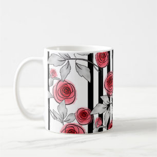 Rote Rosen, Aquarellfarben-Rose Kaffeetasse