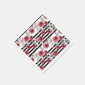 Rote Rosen, Aquarellfarben-Rose Serviette (Ecke)